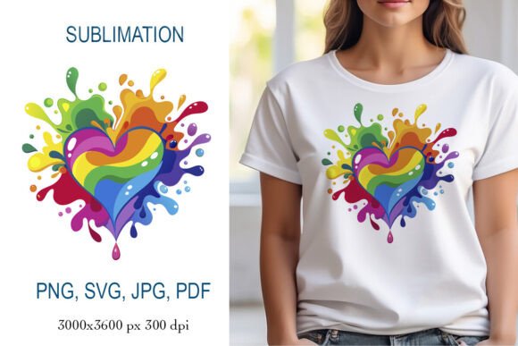 Download Rainbow Heart4 PNG, Watercolor Heart - Premium Resources