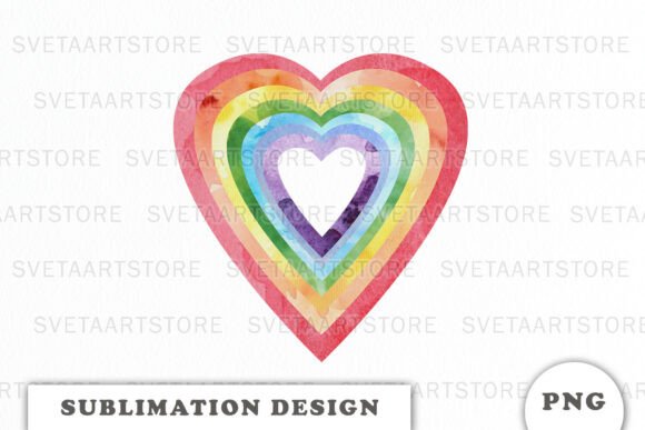 Download Watercolor Rainbow Heart Png - Watercolor rainbow heart Collection