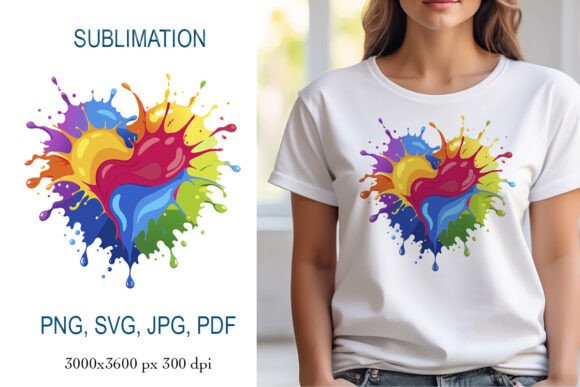 Download Rainbow Heart3 PNG, Watercolor Heart - Premium Resources