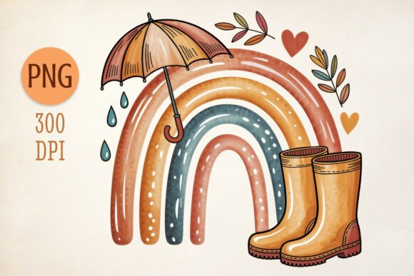 Download Autumn Leaves &amp; Heart Rainbow Clipart - Premium Resources