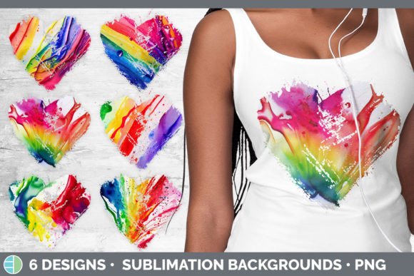 Download Watercolor Rainbow Heart Distressed Clip - Watercolor rainbow heart Collection