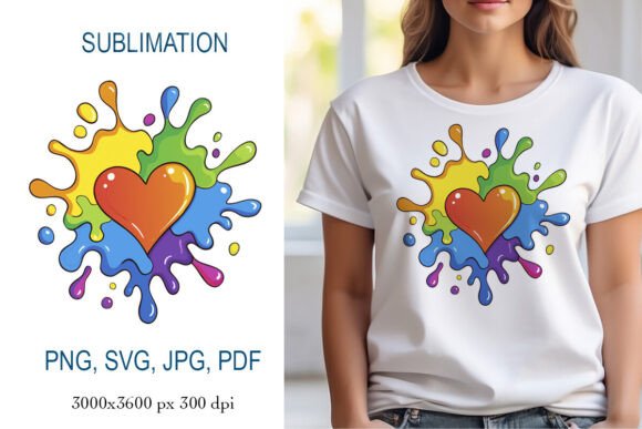 Download Rainbow Heart2 PNG, Watercolor Heart - Premium Resources